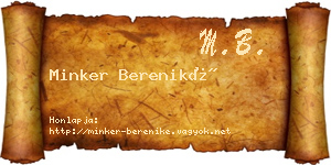 Minker Bereniké névjegykártya